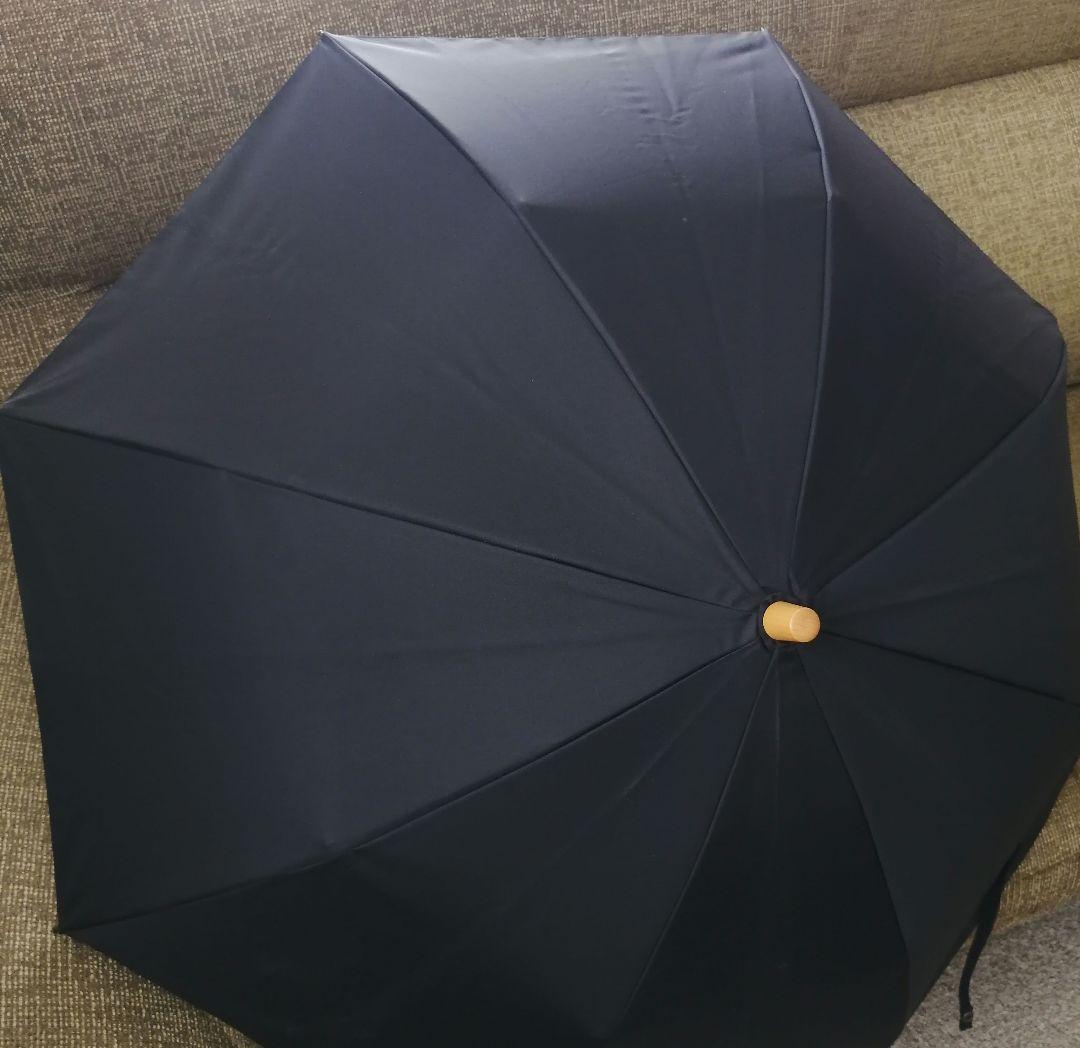サンバリア100 折りたたみ日傘 2段折り 無地 ネイビー