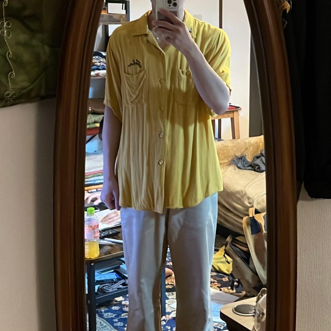 50s king louis 黒タグ ボーリングシャツ レーヨン