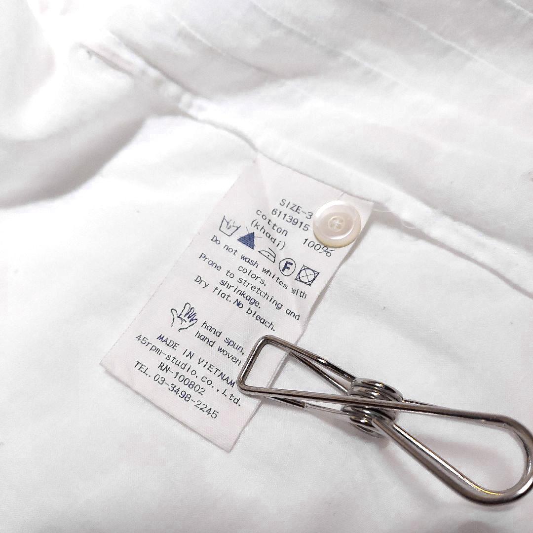 45R✨45rpm インドカディコットン 繊細なレース襟 ピンタック ブラウス