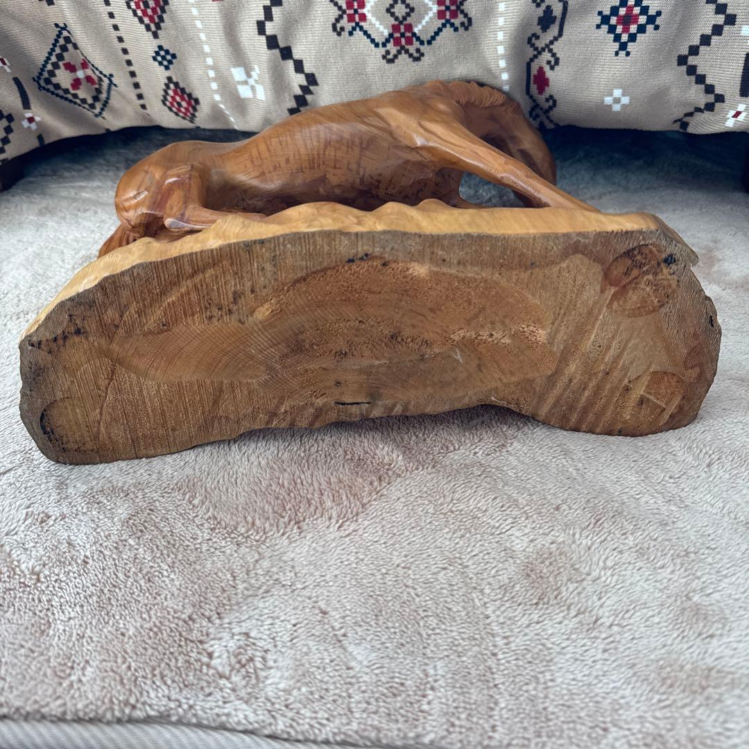 レトロ 木製 馬 ウッド オブジェ ホース 木彫り