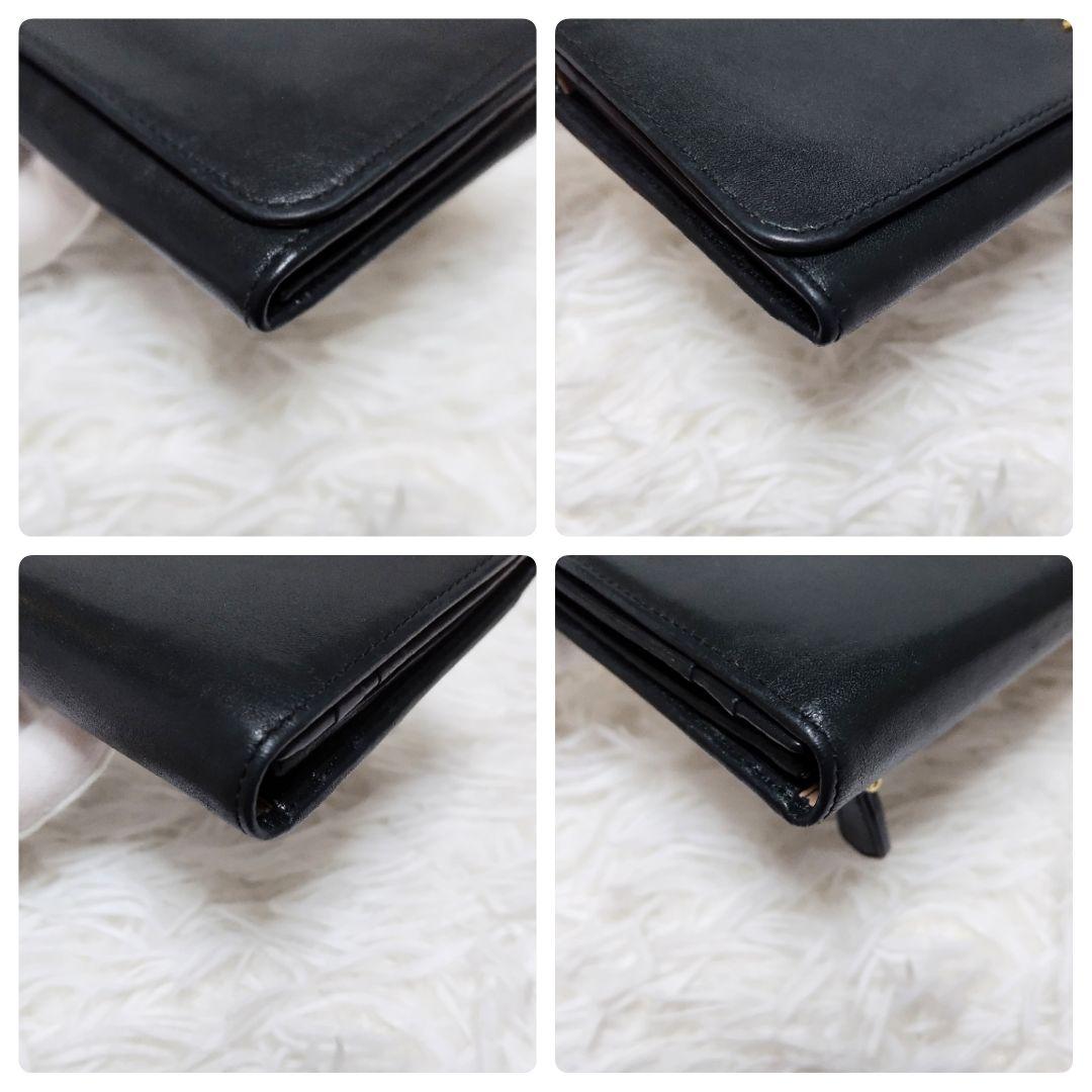 レア美品✨プラダ◇バイカラーフラップ長財布　ソフトカーフゴールド金具黒緑ベージュ