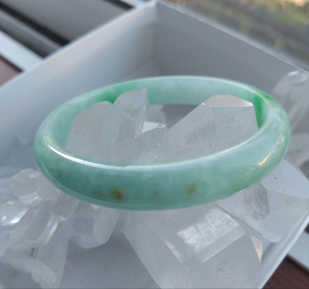 【返品、交換不可】ミャンマー 翡翠 バングル A貨 約64mm 大きいサイズ