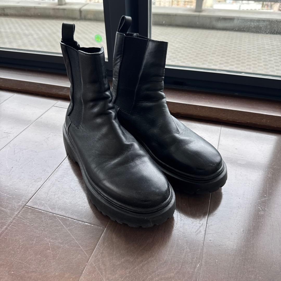 FILLIN 厚底レザーサイドゴアブーツ