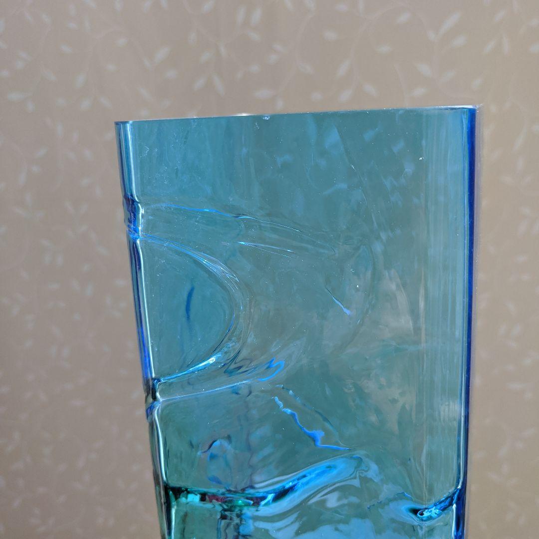 【カメイガラス】　ガラス花瓶　フラワーベース　花入れ　昭和レトロ　ヴィンテージ