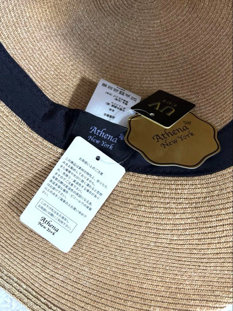 専用Athena New Yorkアシーナニューヨークリボン 麦わら帽子 ハット