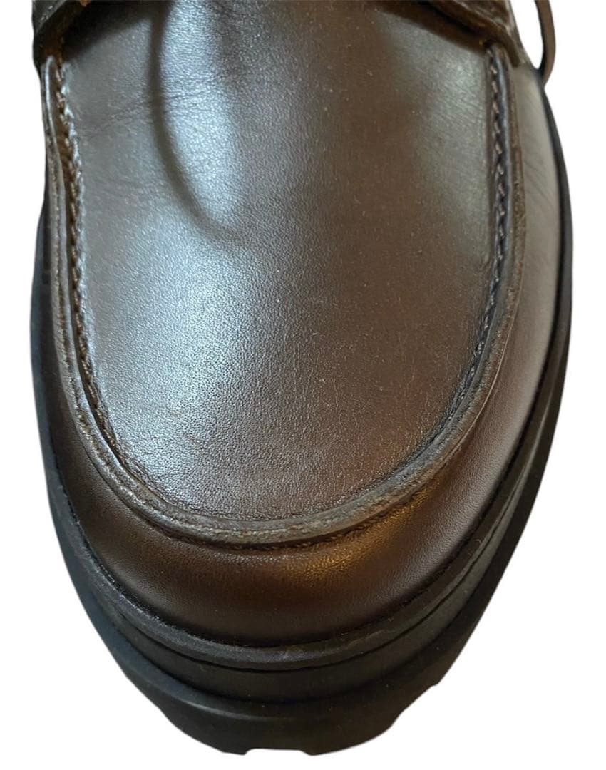 美品　箱付き　APC アーペーセー　デッキ　モカシン　シューズ　レザー　ブラウン