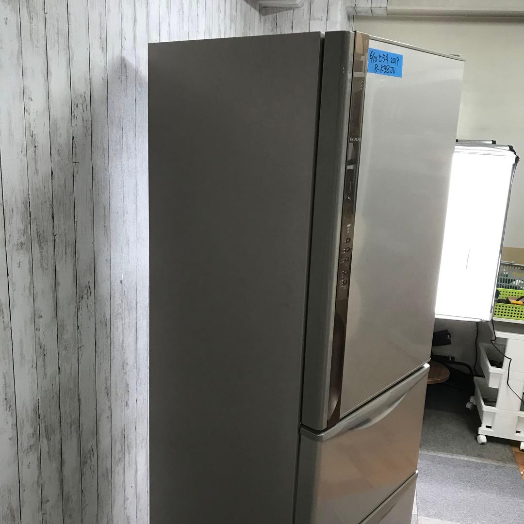 【美品】HITACHI　ノンフロン冷凍冷蔵庫　R-K38JV　2019年製　H