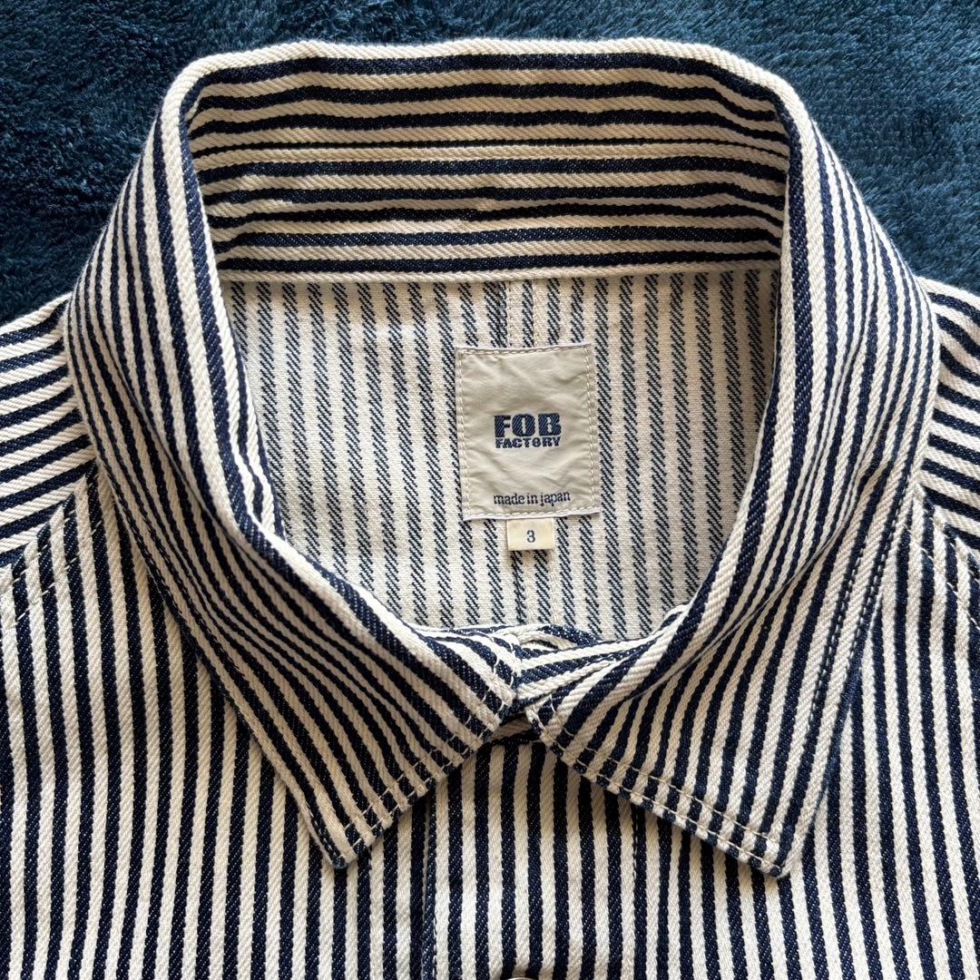 美品 FOB FACTORY F2410 ヒッコリー カバーオール L