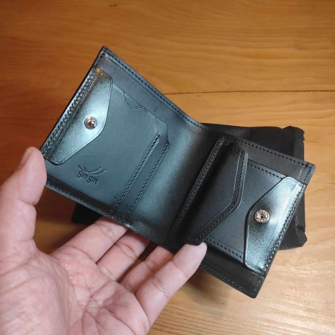 SIN SIN 新進工房 ブラックレザー ミニ財布