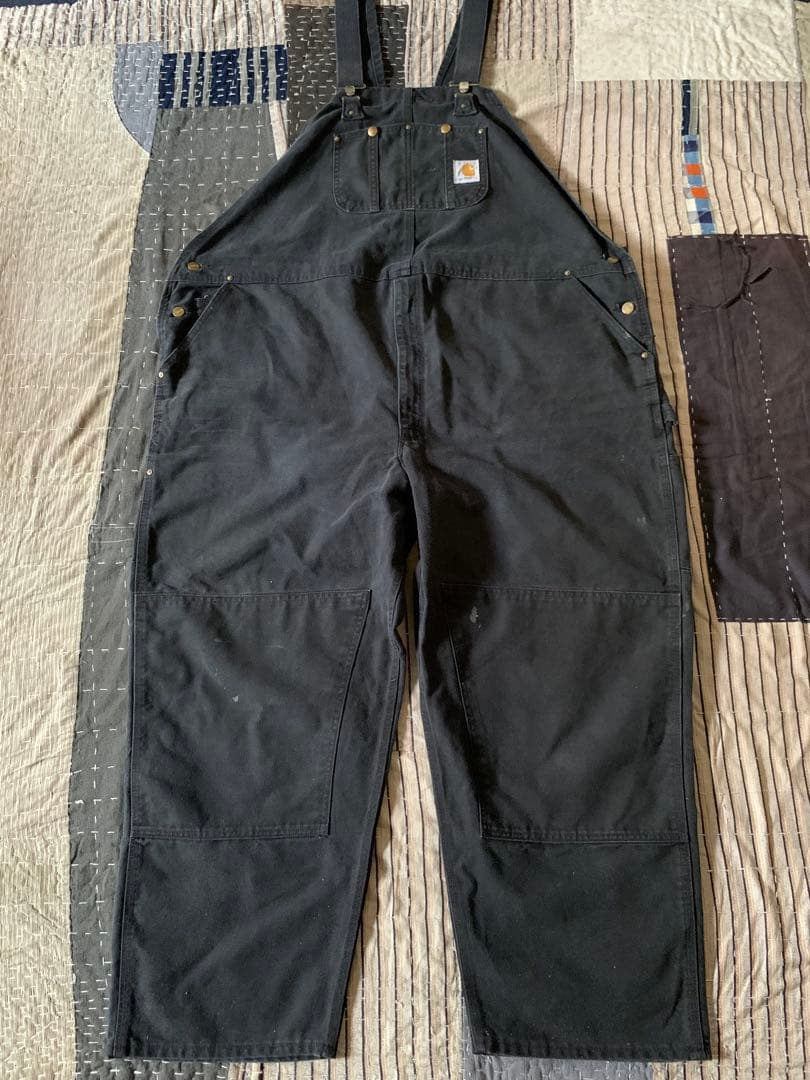 90s 00s carhartt vtg ブラック ダブルニー オーバーオール