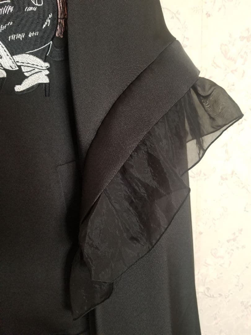 【美品】ふりふ Theatre 刺繍スカジャン ブラック 黒 猫 ねこ