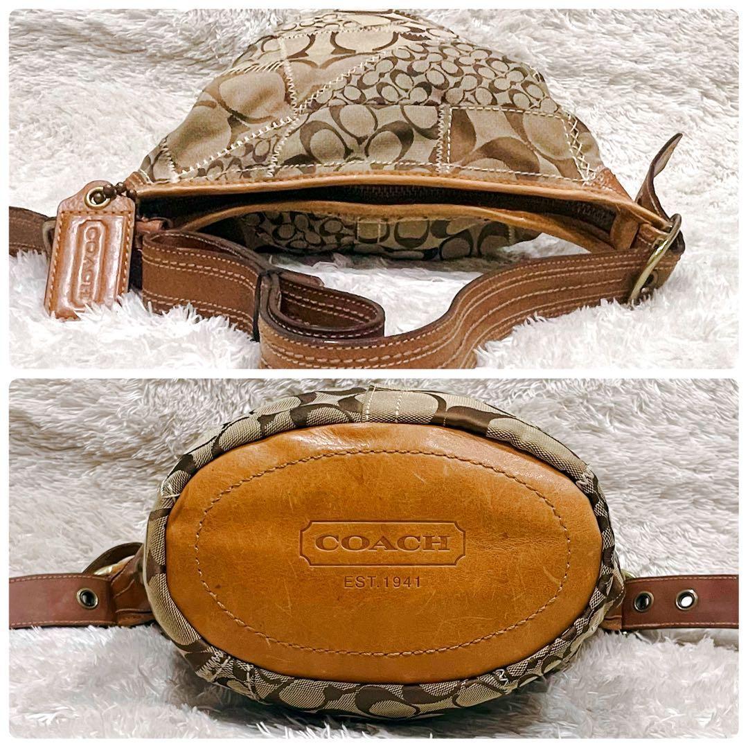 ✨希少 コーチ バケツ型 ワンショルダーバッグ パッチワーク シグネチャー 美品