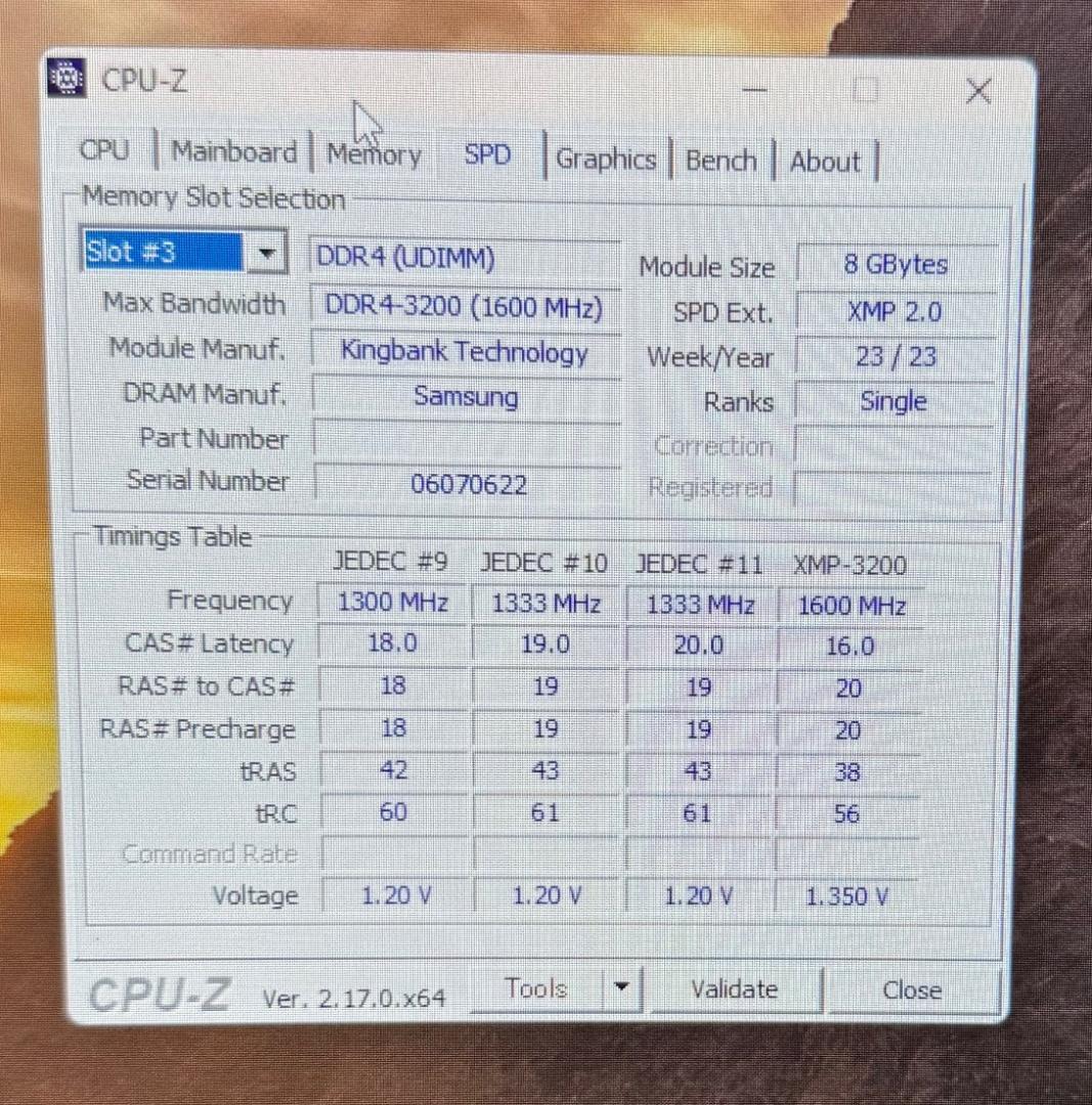 【16GB】DDR4 3200 8GB 2枚セット KingBank メモリ
