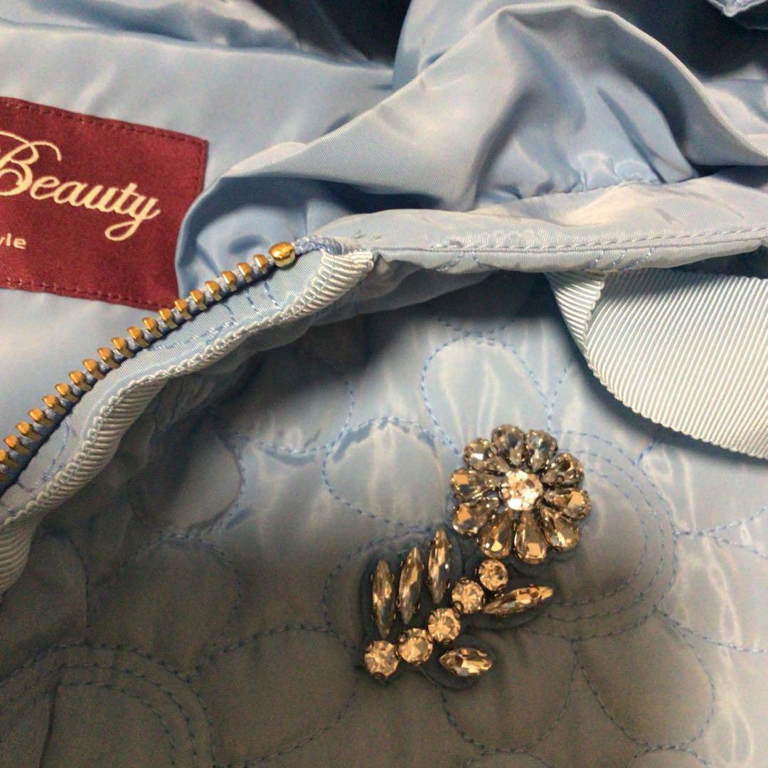 極美品❤️super beautyフラワーキルティングロングベスト　大きいサイズ