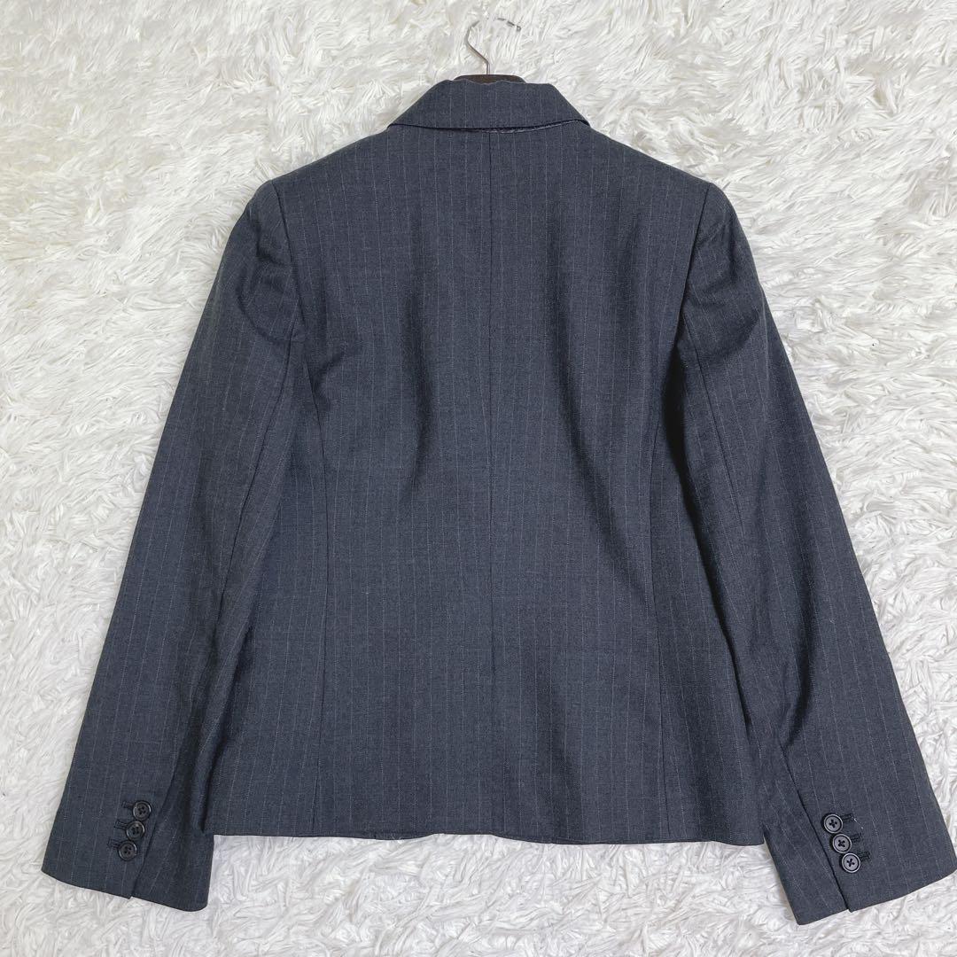 美品 マーガレットハウエル セットアップ スーツ ウール ストライプ グレー