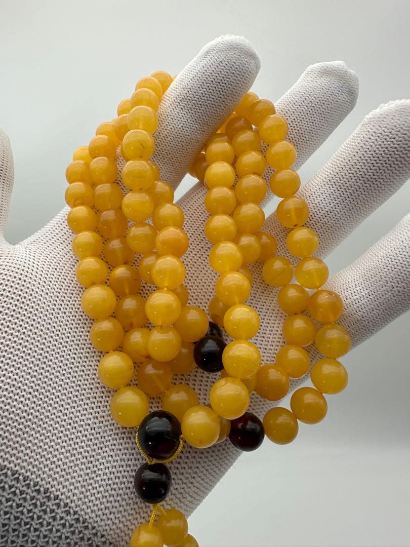 ☆天然☆ バルト海産 天然アンバー 琥珀 蜜蝋ネックレス アクセサリー 綺麗美品