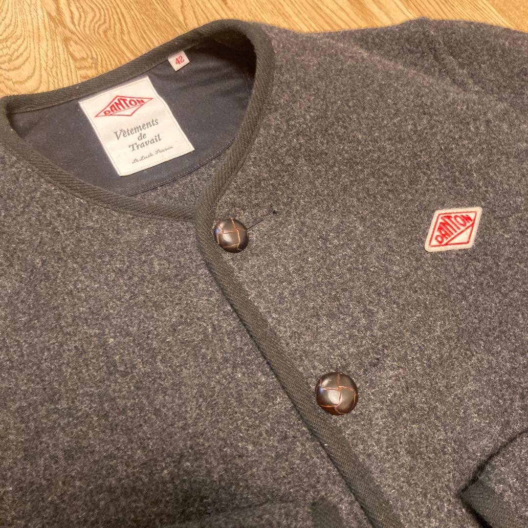 DANTON ノーカラージャケット 42 チャコールグレー