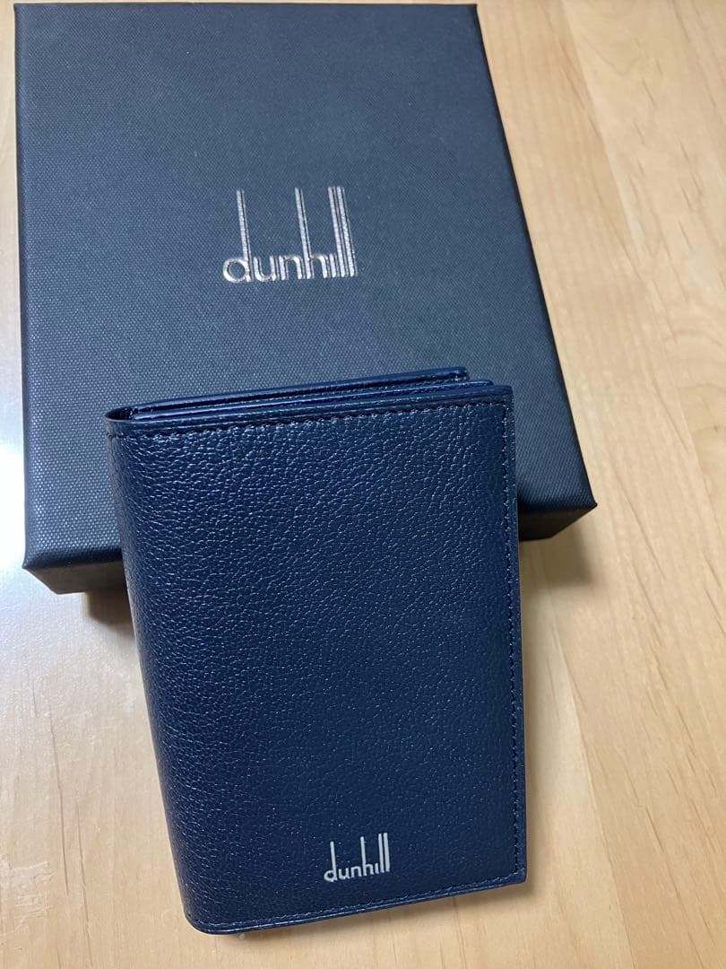 【ゆっくり発送】dunhill ネイビー レザー 名刺入れ未使用品
