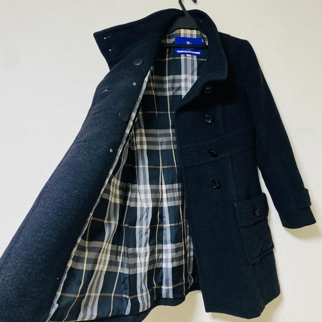バーバリーブルーレーベル　ウールコート　L モヘヤ混 チェスターコート　ロング