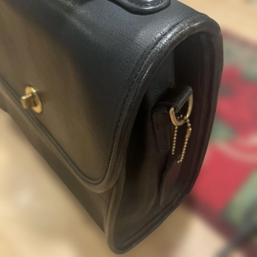 OLD COACH9977レザー ショルダーバッグ 黒　2way ショルダー付