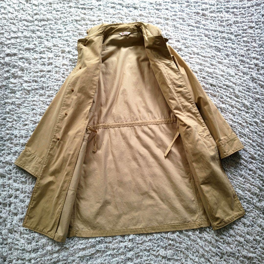 45rpm　コットン　丸襟　モッズコート　比翼　フード付き　ベージュ　2