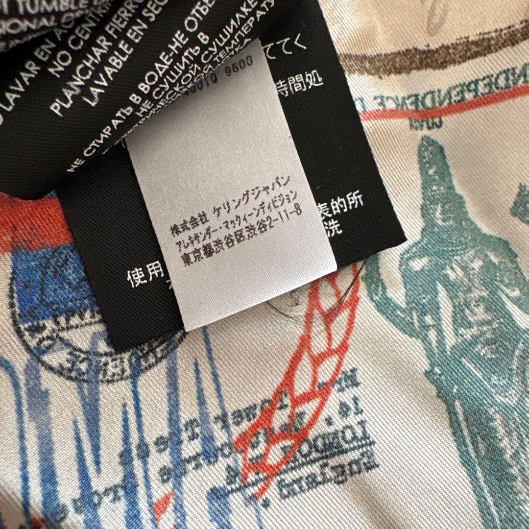 アレキサンダーマックイーン　シルクポケットチーフ　スカル　ミニスカーフ　虎　切手