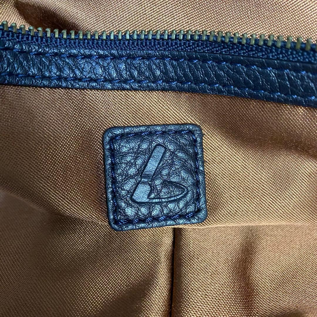 【美品】土屋鞄　ビジネスバッグ　クラルテサージュ　肩掛け　濃紺　ネイビー　レザー