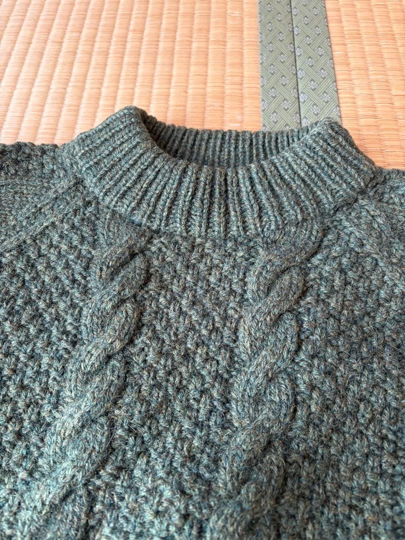 ポールスミス ジーンズ　ダークグリーン ケーブル編み ニットセーター