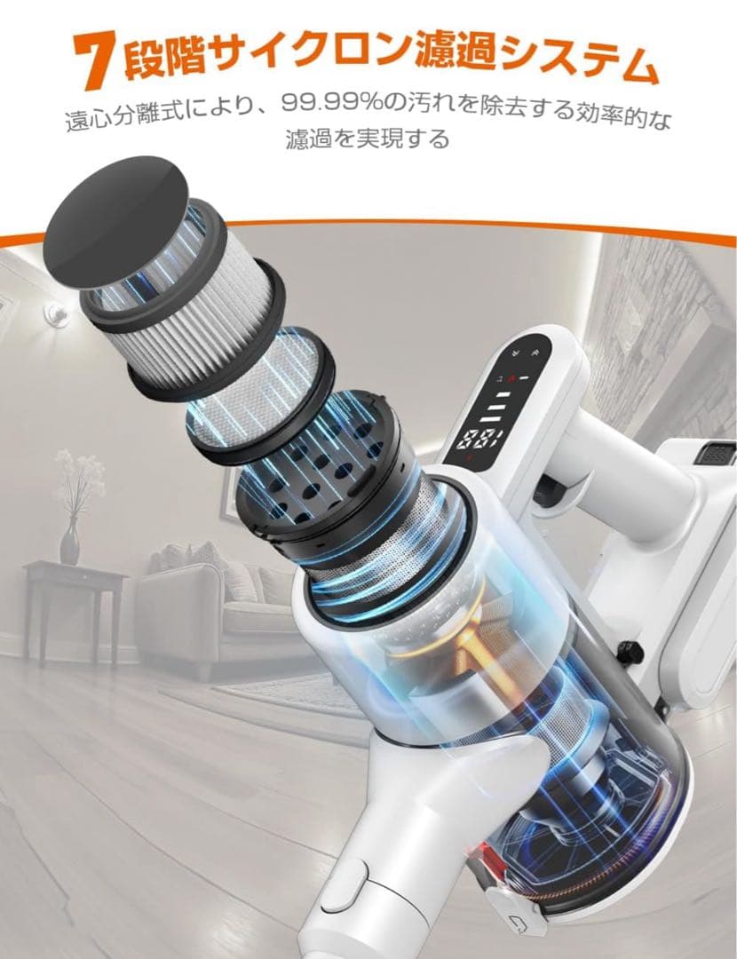 ⭐︎スティッククリーナー 収納充電スタンド付6.5KPa強力700W 1.2kg⭐︎