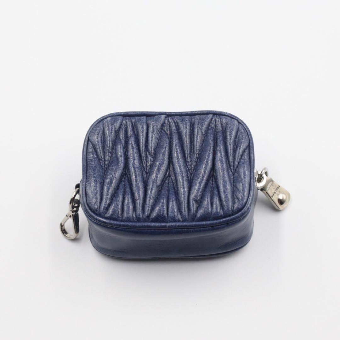 miu miu ミュウミュウ マテラッセ ミニポーチ ケース ブルー