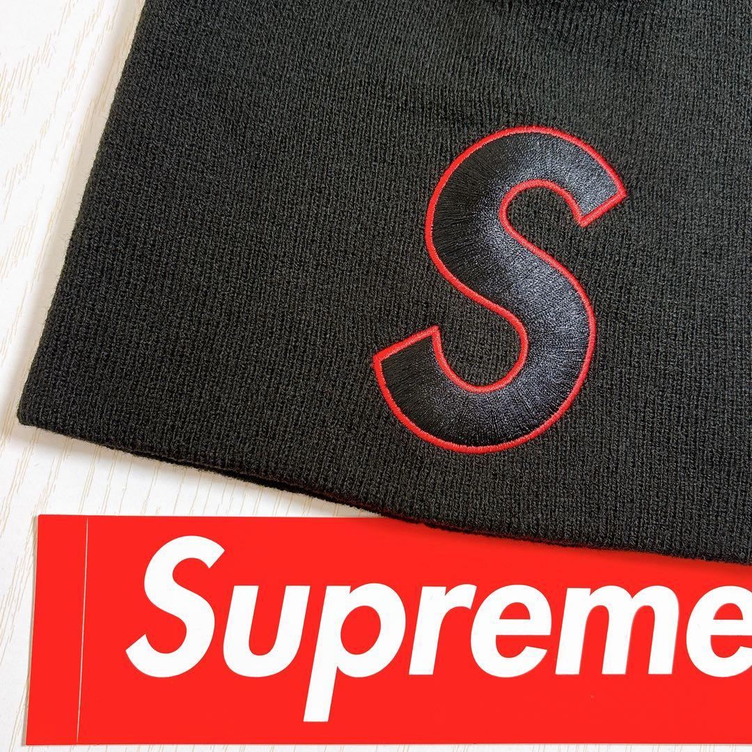 専用　Supreme NEW ERA ニット帽　ビーニー　Sロゴ ブラック　黒