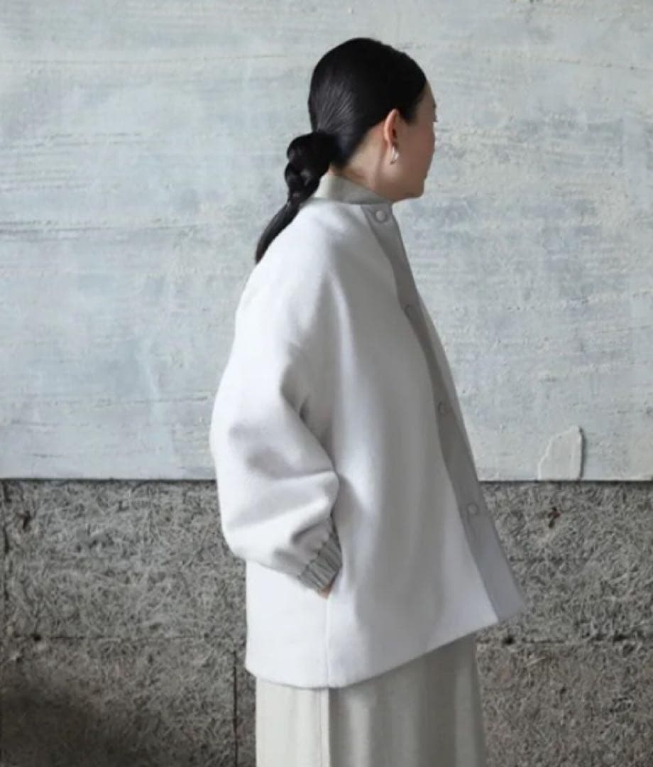 evam eva ウールパディングショートコート 1 ホワイト系 ジャケット