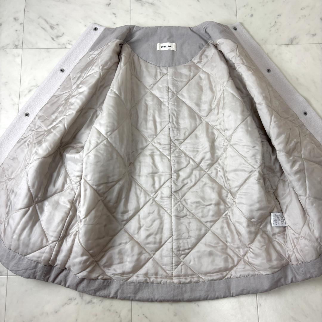 evam eva ウールパディングショートコート 1 ホワイト系 ジャケット