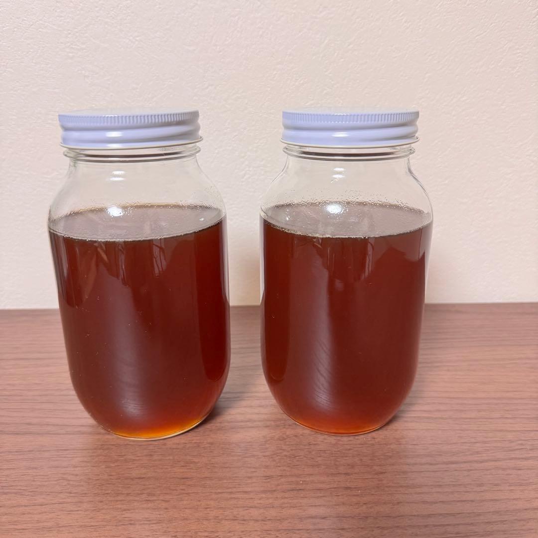 日本みつばちの搾り蜂蜜　970g x 2本 非加熱　無添加　フルーティー