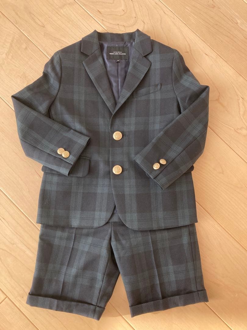 【美品】green label relaxing フォーマルスーツ チェック柄