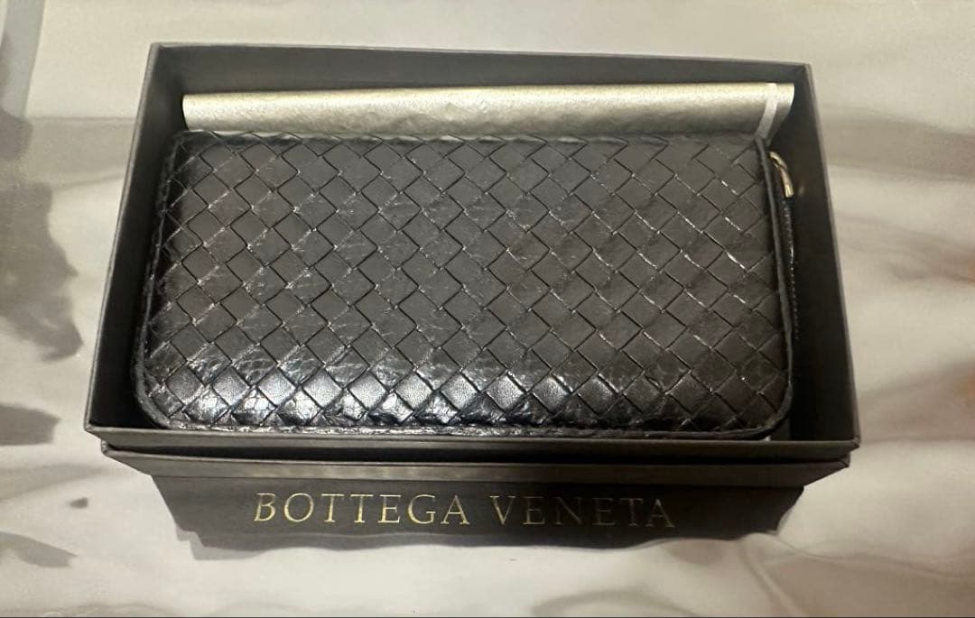 【本体のみ】ボッテガヴェネタ ラウンドファスナー/ラム＆パイソン/黒/2️⃣✨✨