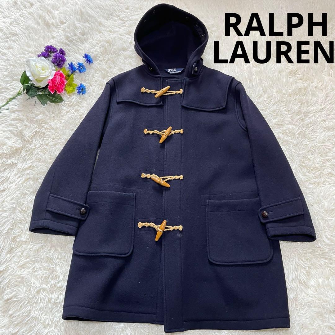 【良品】ポロバイラルフローレン　ダッフルコート　フード付き　ネイビー　日本製