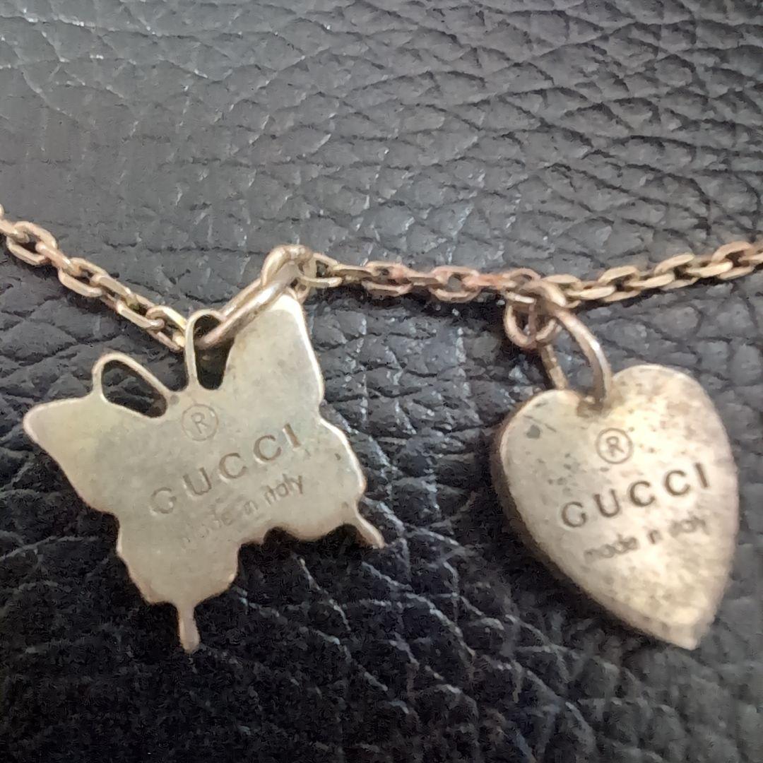 GUCCI シルバーネックレス バタフライ ハートAG925