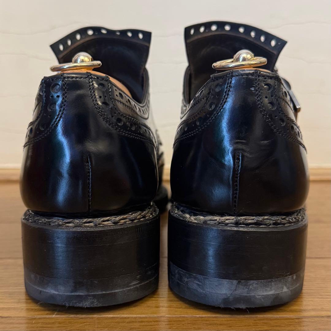 ハリス 8 イタリア製 ダブルモンクストラップ ウイングチップ