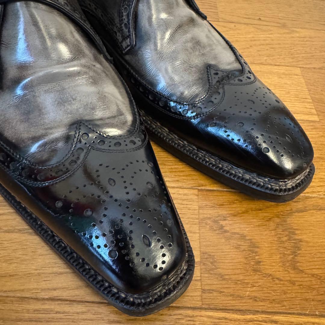 ハリス 8 イタリア製 ダブルモンクストラップ ウイングチップ