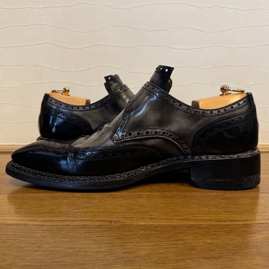 ハリス 8 イタリア製 ダブルモンクストラップ ウイングチップ