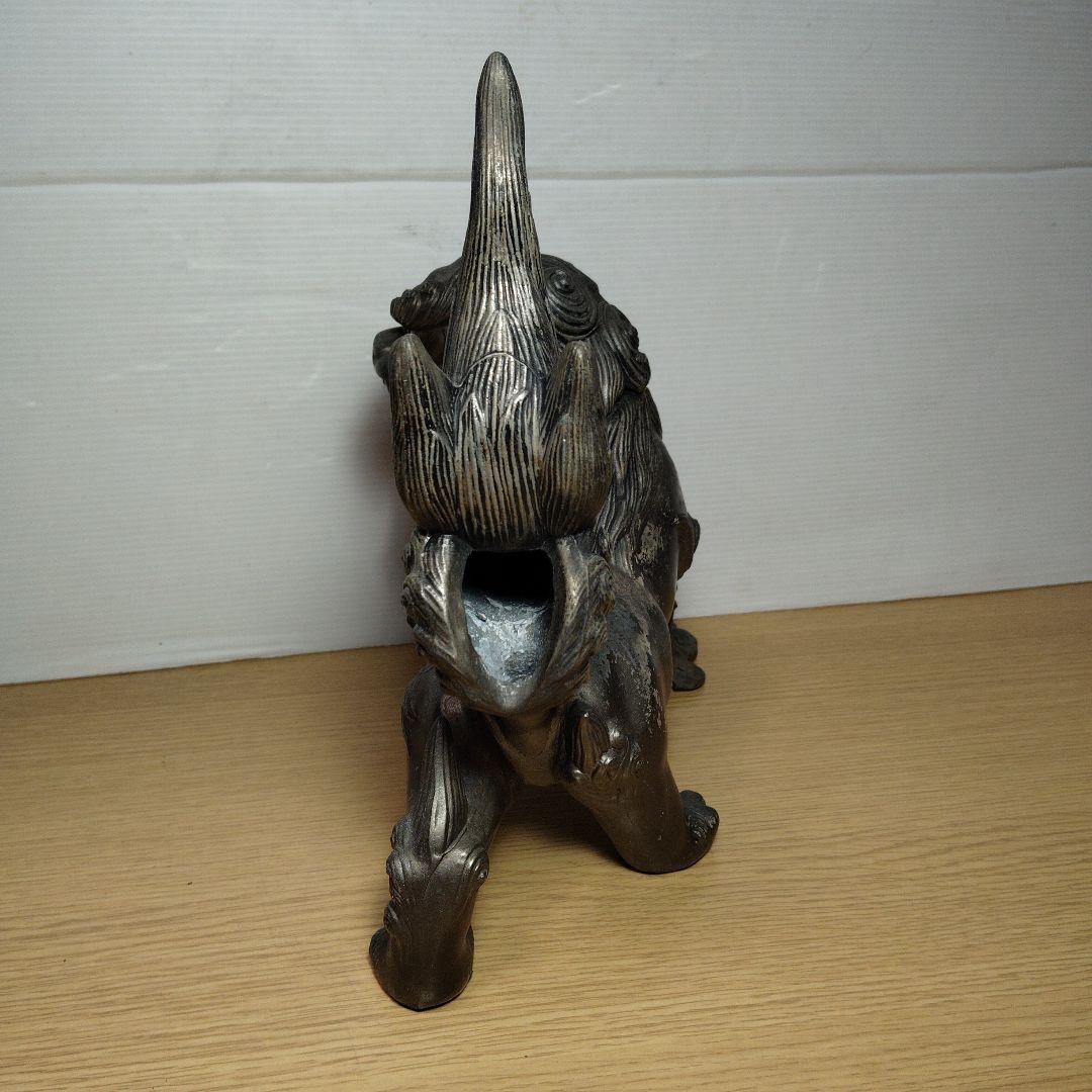 玉乗り銅獅子置物