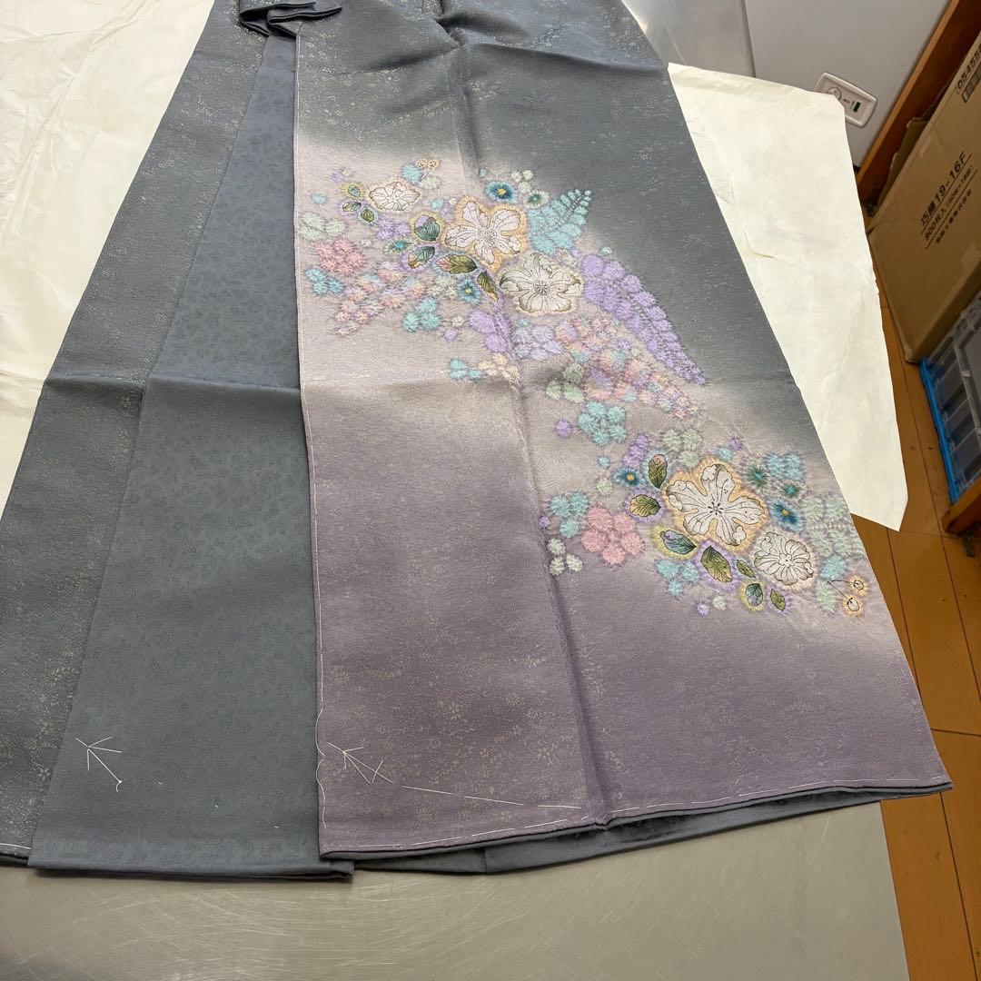 【上品】落ち着きカラー 花文様 付下げ風 着物