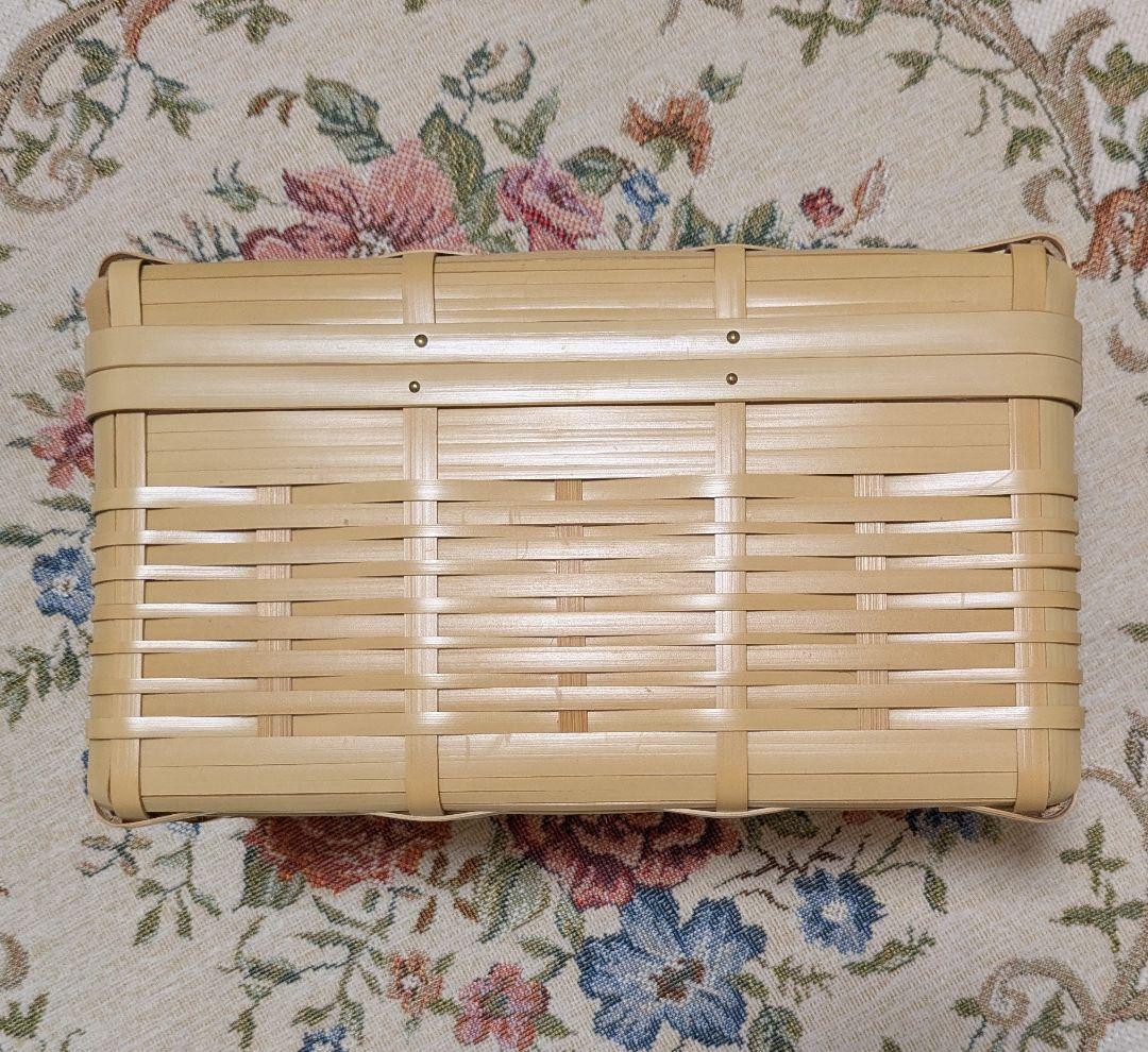 おしろ角物店　竹製 蓋付きバスケット（マスクケース）