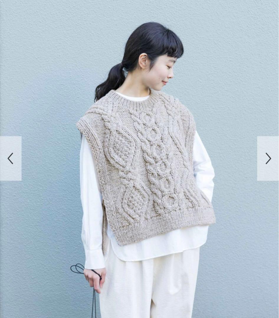 新品タグ付◉ グレー　かぐれ ペルーアランニットベスト　DOORS