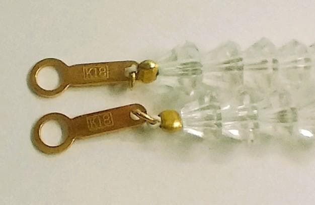 K18 クリスタル ネックレス＆ブレスレット セット 甲府購入 保証書・箱付