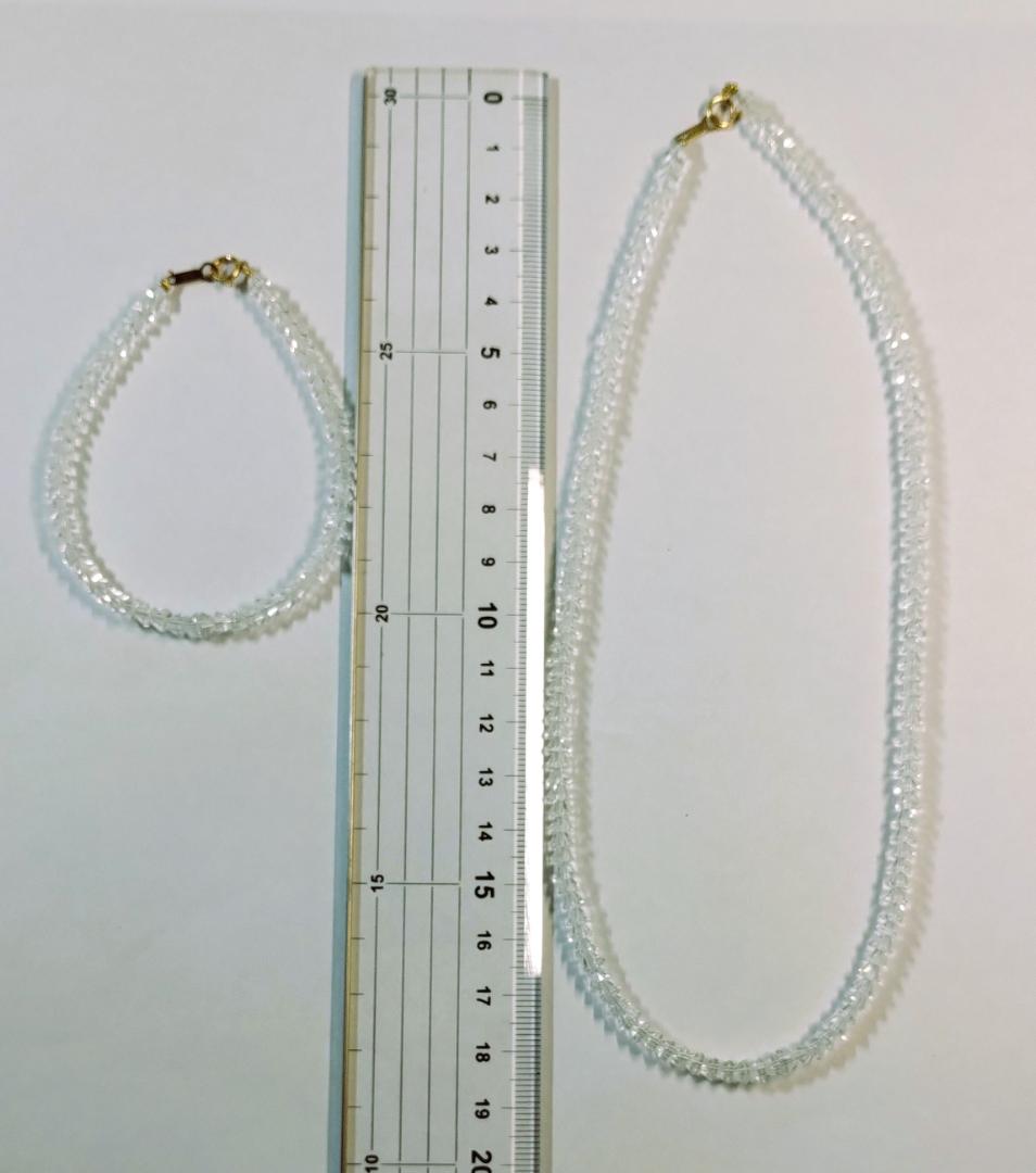 K18 クリスタル ネックレス＆ブレスレット セット 甲府購入 保証書・箱付