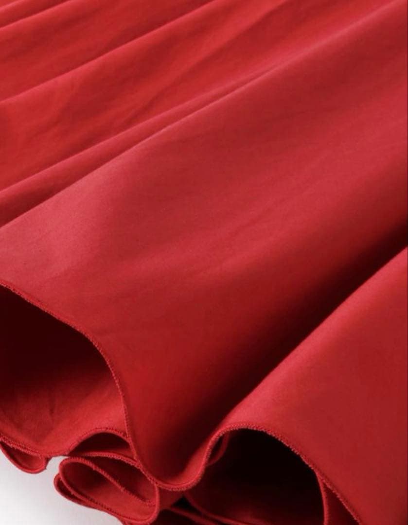 JENNEオードリールックエアリーワンピース長袖Sレッド定価27500