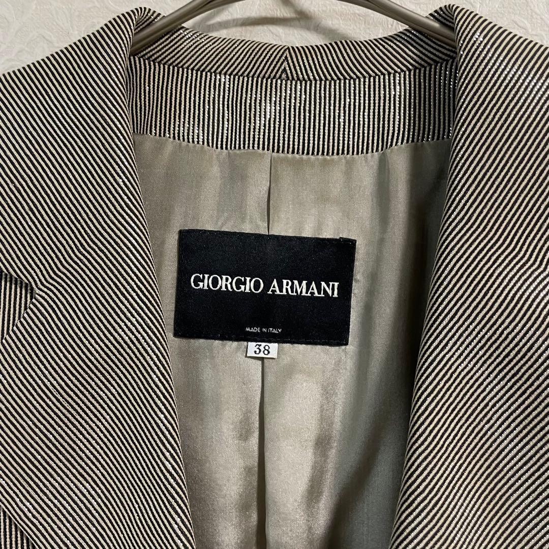ジョルジオアルマーニ　ジャケット　光沢　ゴールドシルバー　イタリア製　38
