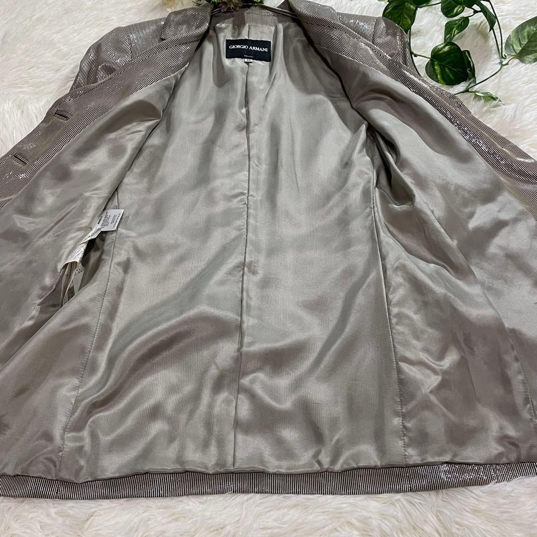 ジョルジオアルマーニ　ジャケット　光沢　ゴールドシルバー　イタリア製　38